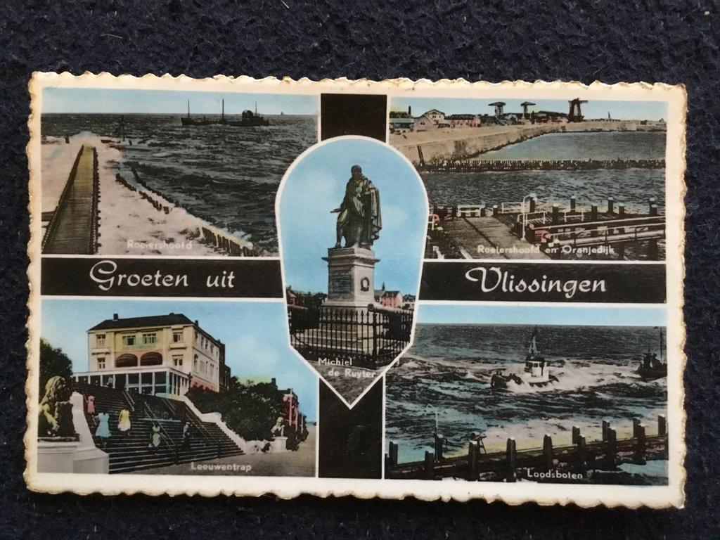 Oude ingekleurde ansichtkaart Vlissingen -, Ophalen of Verzenden, 1940 tot 1960, Gelopen, Zeeland