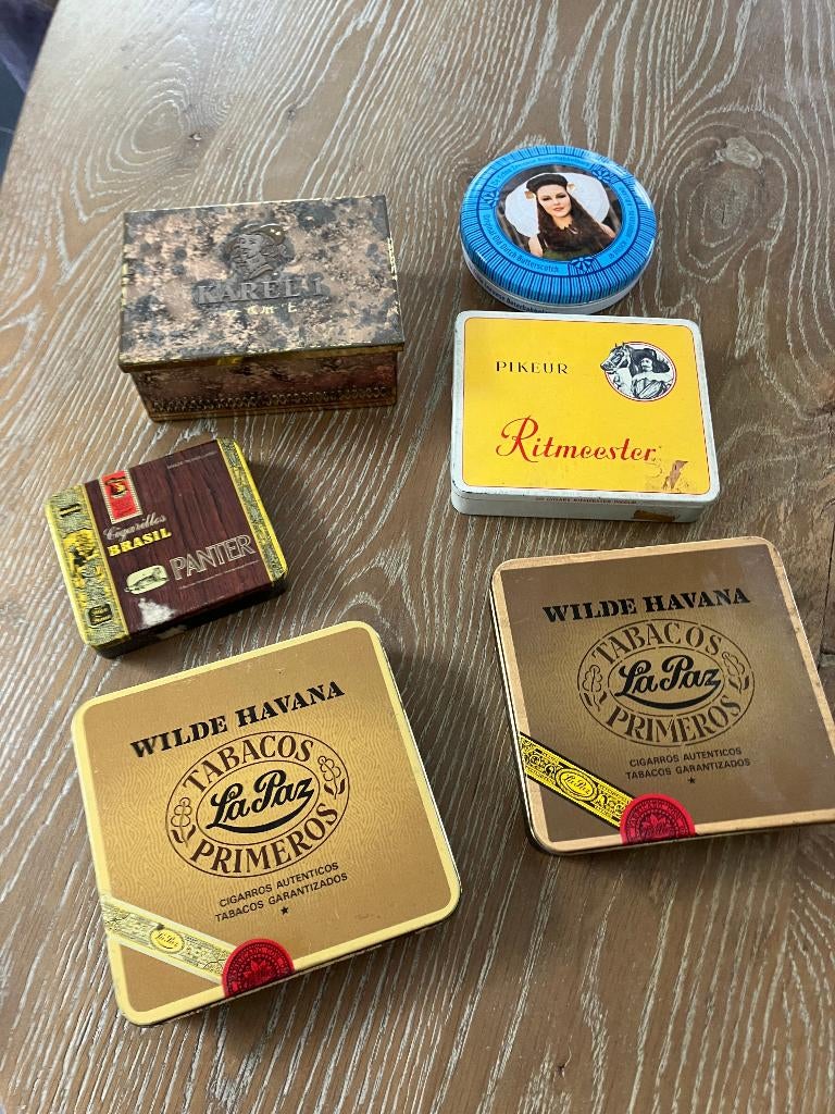 oude blikken vintage blikken oa sigaren babbelaars ed, Ophalen of Verzenden, Gebruikt, Overige, Overige merken
