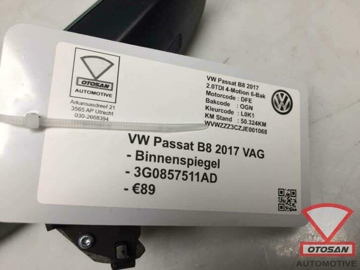 vw passat b8 2017 vag binnenspiegel dimmend 3g0857511ad, Gebruikt, Volkswagen, Volkswagen AG, Berliner Ring 2
38440  Wolfsburg, DE