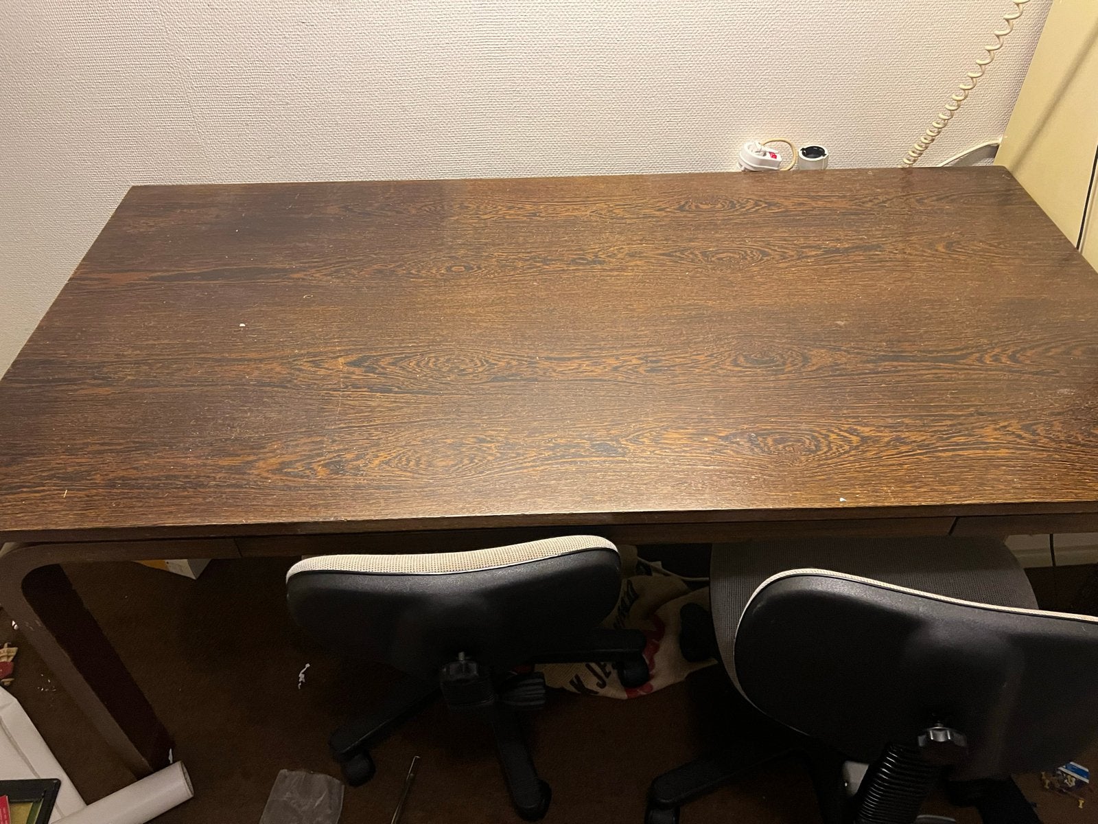 Stevig houten bureau - Ideaal voor thuiswerk of studie, Ophalen, Gebruikt, Hout, Bruin