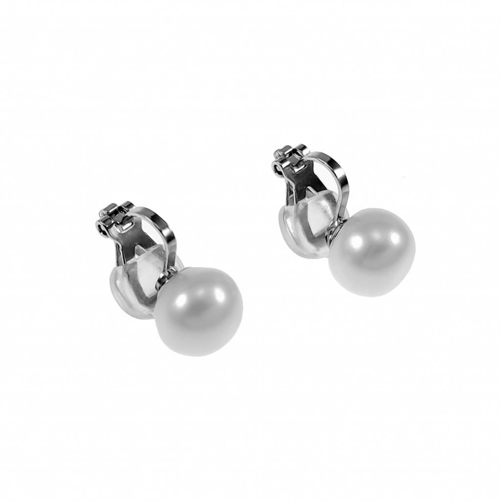 10mm Witte Zoetwater Parel Clip-on Oorbellen Dames Parel, Overige materialen, Birgitta-Gracht 33, 6465 EL Kerkrade, Nederland