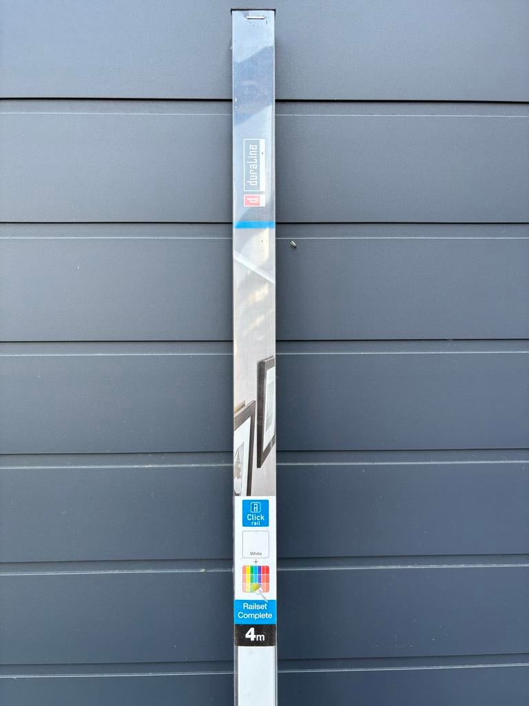 Duraline Click Rail complete lijsthanger 4m + extra draadjes, Ophalen, Nieuw, Metaal of Aluminium, 125 cm of meer