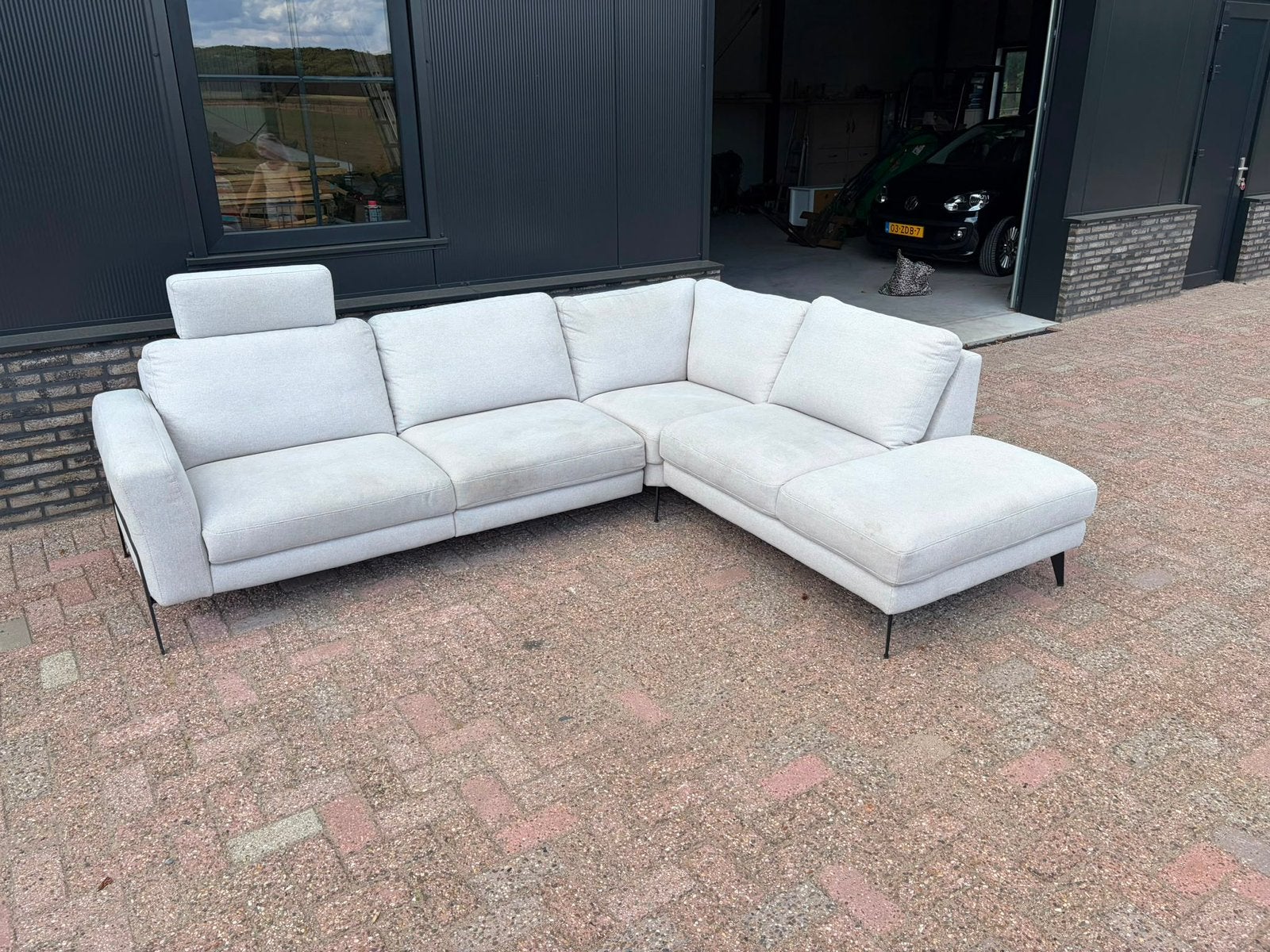 Mooie, ruime en comfortabele hoek-/loungebank van Eijerkamp, Ophalen, 250 tot 300 cm, Gebruikt, Hoekbank