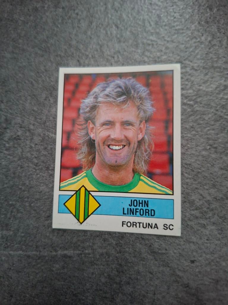 Panini sticker Voetbal 87. Speler John Linford Fortuna SC., Verzenden, Zo goed als nieuw, Sticker