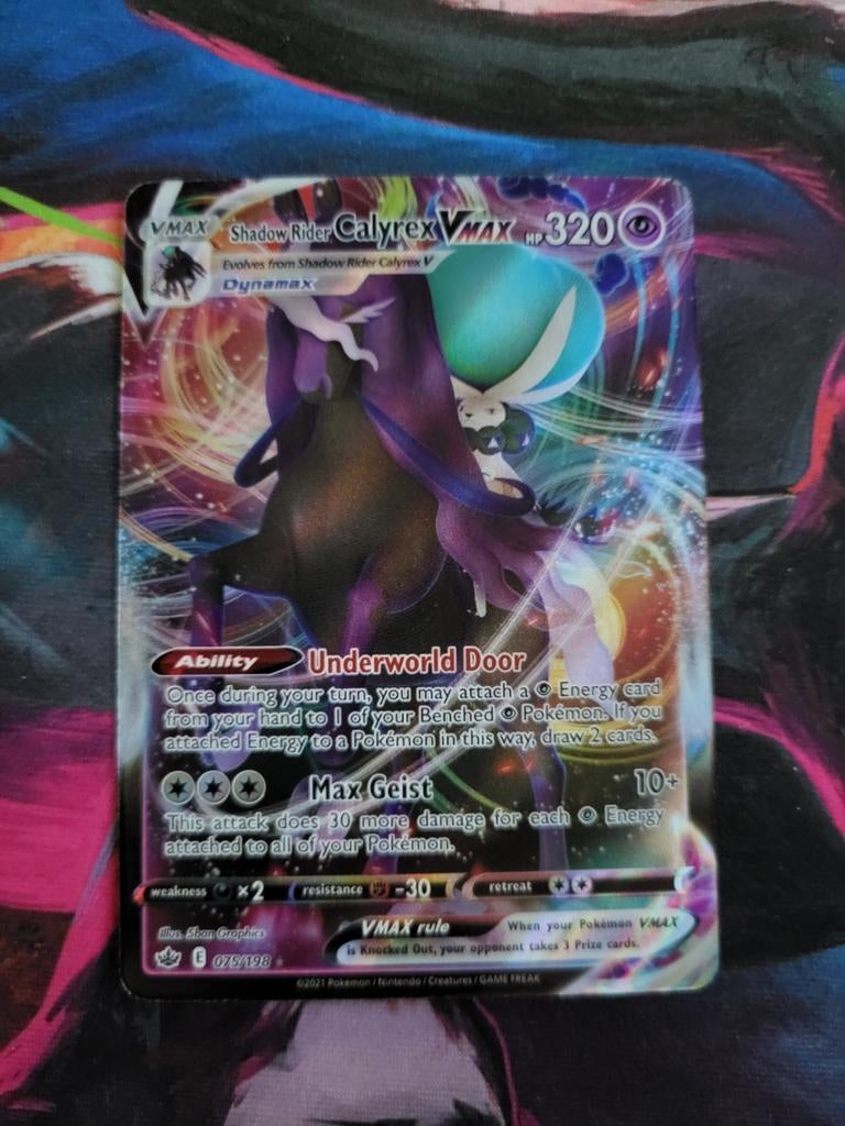 Shadow Rider Calyrex VMax - Chilling Reign #075/198, Ophalen of Verzenden, Zo goed als nieuw