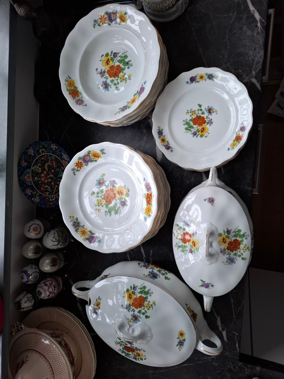 prachtig en uitgebreid antiek servies Koenigszelt Silesia, Ophalen