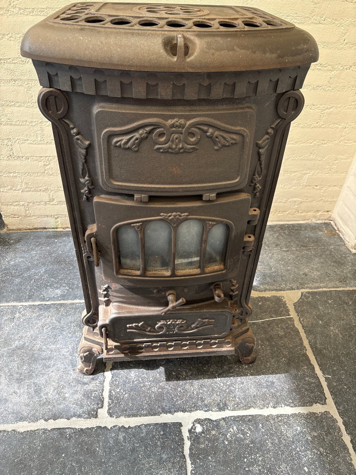 Decoratieve en zware Thermocet Rose 9 gaskachel, Huis en Inrichting, Kachels, Ophalen, Gebruikt, Gas, Vrijstaand