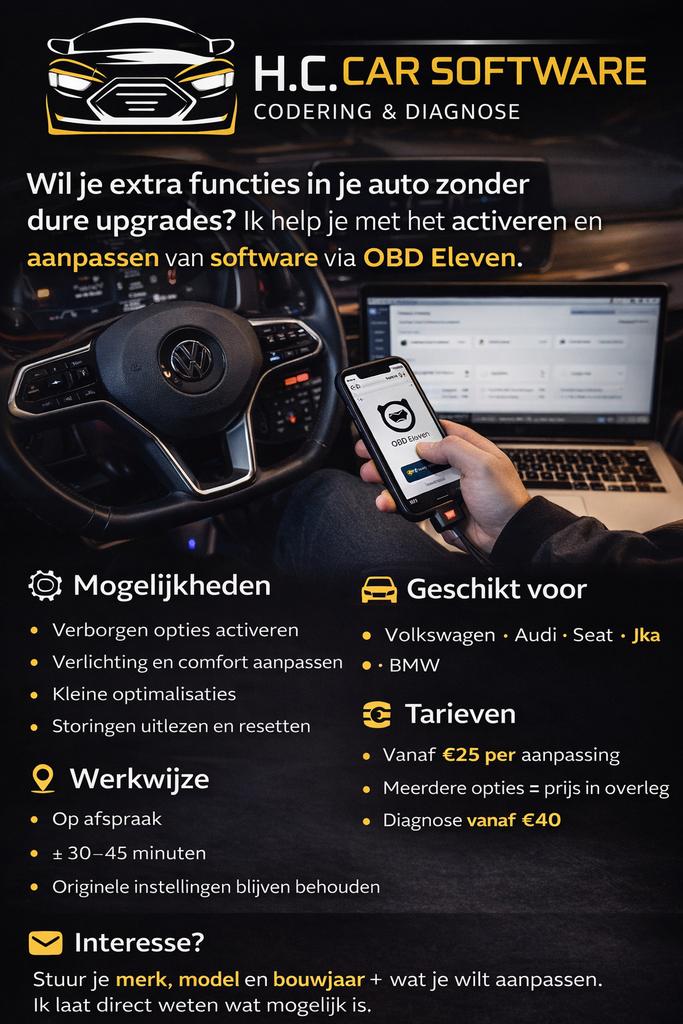 H.C. Car Software|Codering •Diagnose •Opties Vrijschakelen, Ophalen of Verzenden