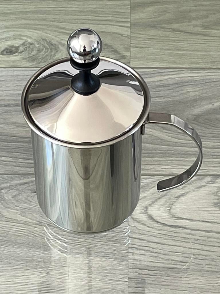 Cappucino creamer / melkopschuimer., Overige typen, Zilver, Ophalen of Verzenden, Zo goed als nieuw