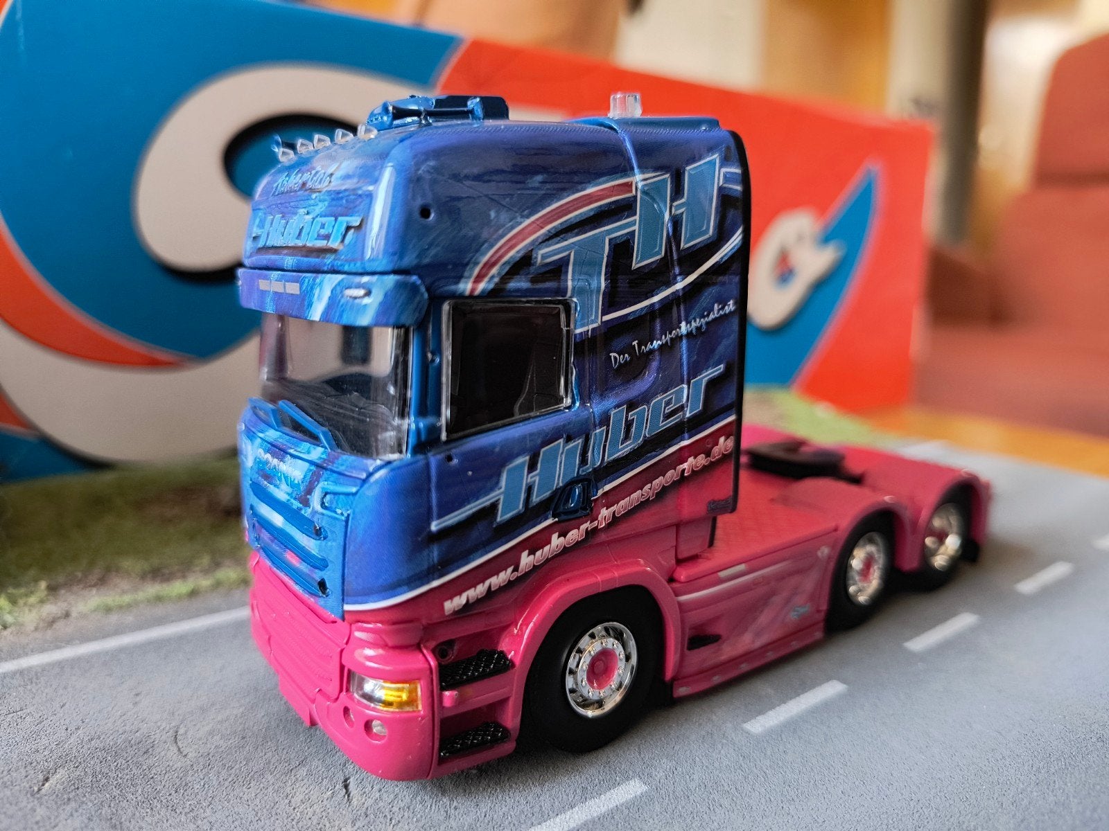 Tekno Scania Huber, Ophalen of Verzenden, Zo goed als nieuw, Bus of Vrachtwagen, Tekno