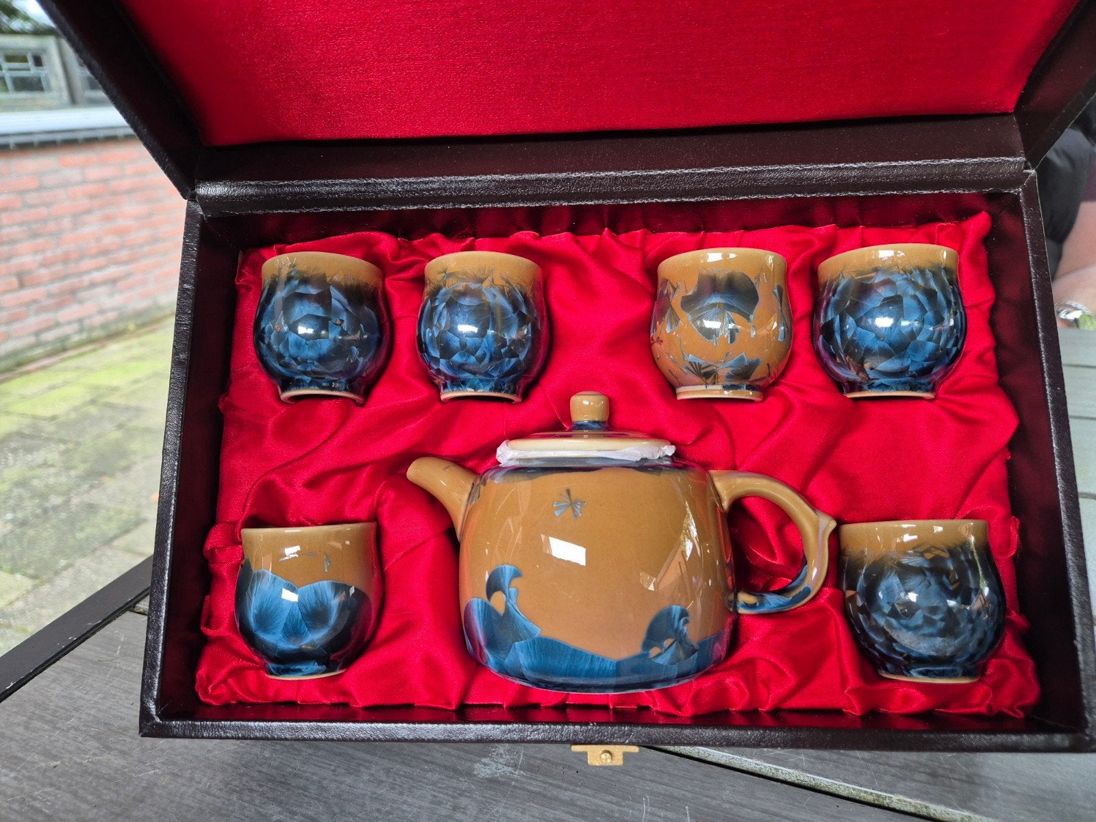Prachtige Luxe Chinese Theeset – Kristallijn Porselein, Ophalen