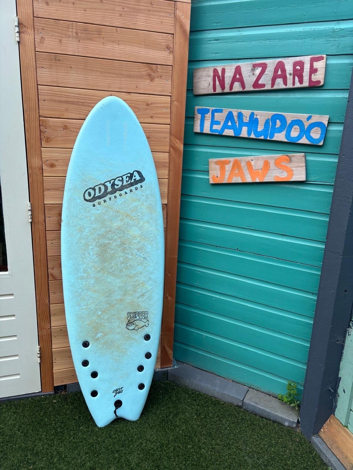 Odysea softtop surfboard Jamie O'Brian Skipper, Ophalen, Gebruikt, Funboard, Met vinnen