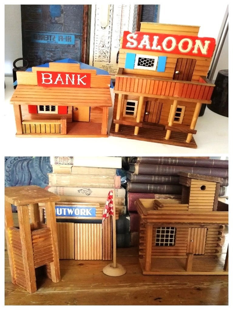 Elastolin western bank en saloon jaren '70 huisje, Ophalen of Verzenden, Zo goed als nieuw