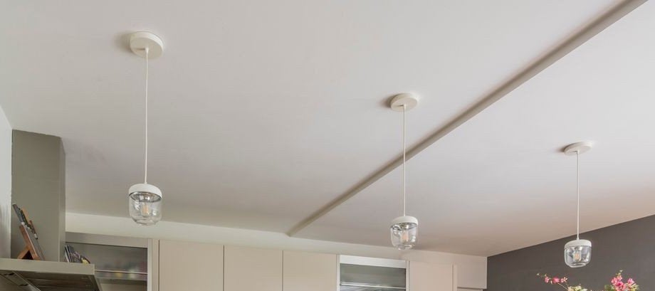 3 witte hanglampen, Huis en Inrichting, Ophalen, Gebruikt