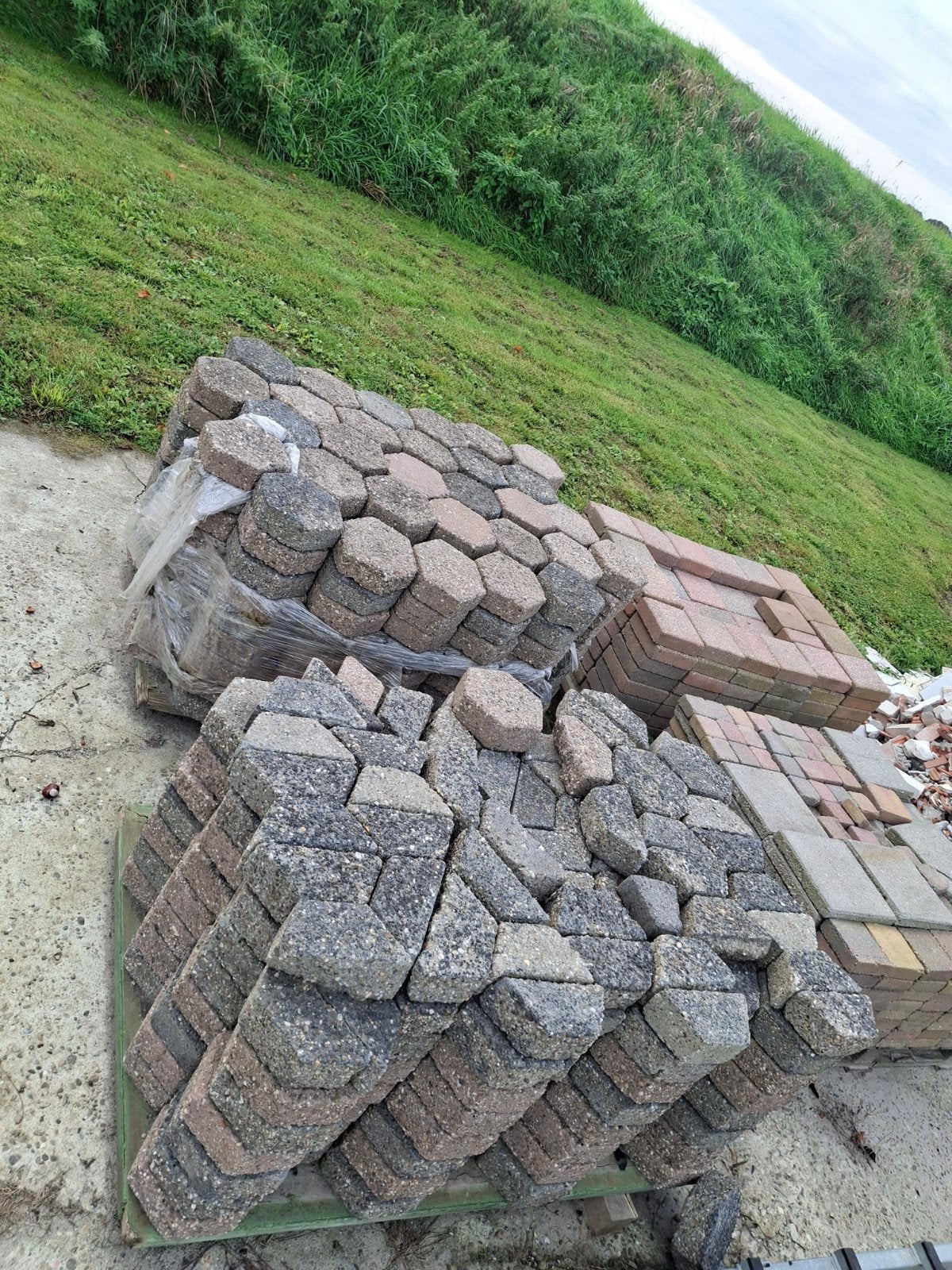 6 kant klinkers, Ophalen, Beton, Klinkers