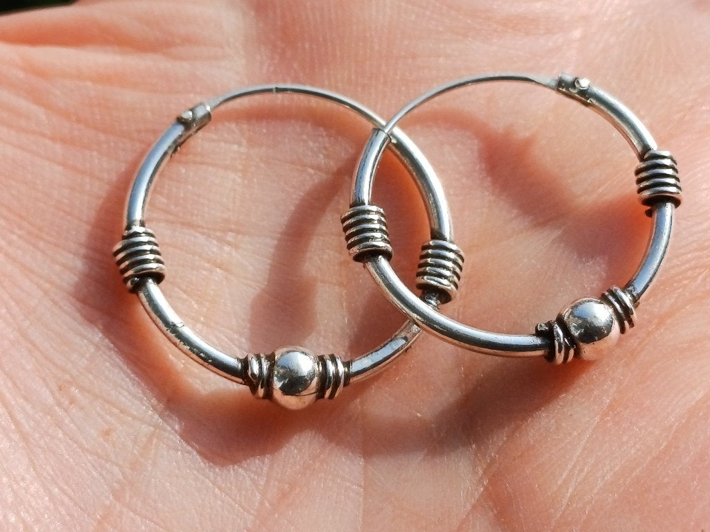 Vanoli - 925 zilver creolen oorbellen uit Bali hoops 2 cm, Hangers, Vanoli, Amsterdam, Nieuw