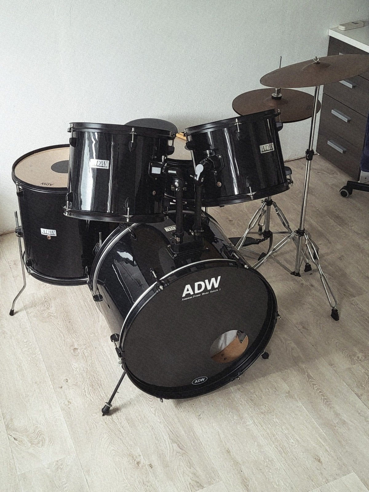 compleet drumstel van ADW, Muziek en Instrumenten, Ophalen, Gebruikt, Overige merken