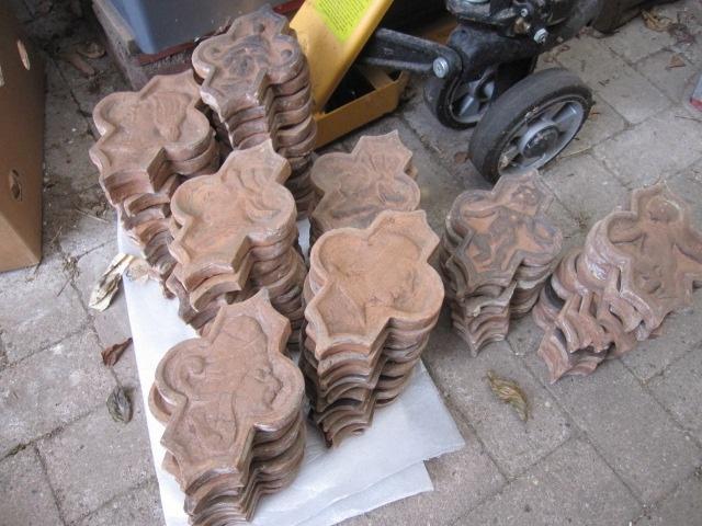 88 antieke haardtegels, 6 verschillende figuren vuurvast, Ophalen