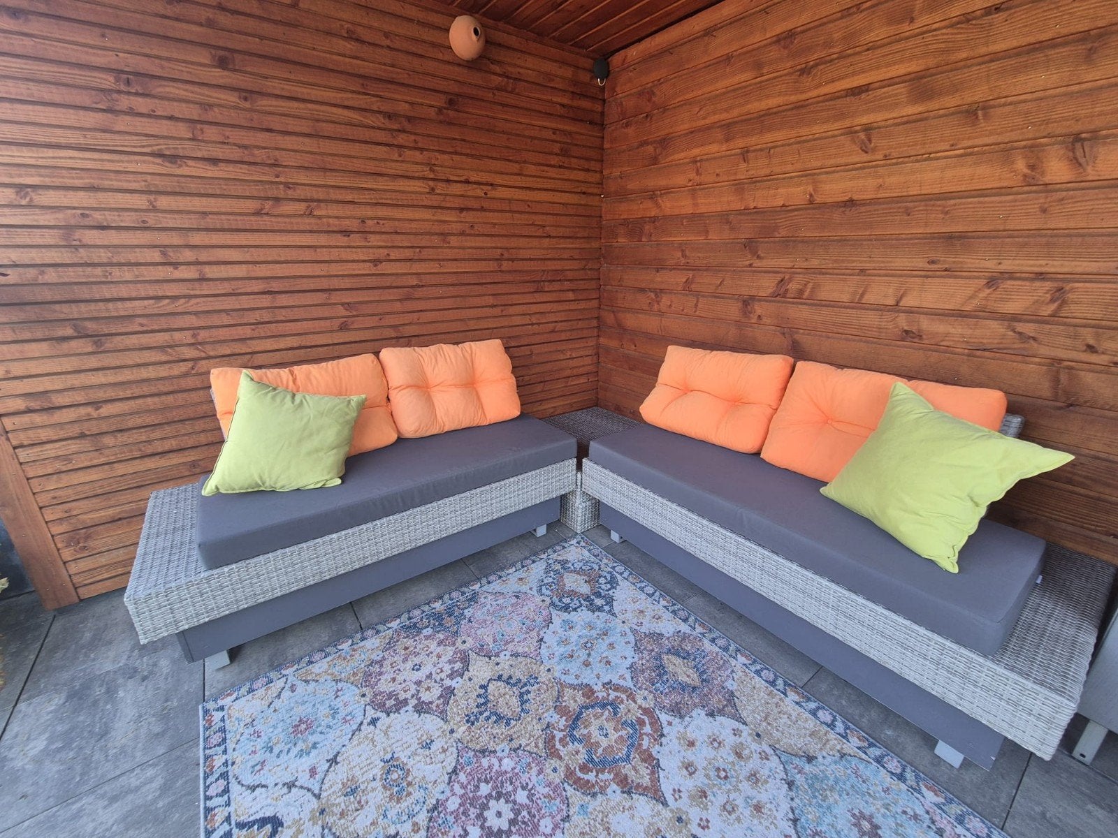 Wicker loungebanken / loungeset tuin inclusief kussens, Tuin en Terras, Tuinsets en Loungesets, Ophalen, Gebruikt, Bank, Loungeset
