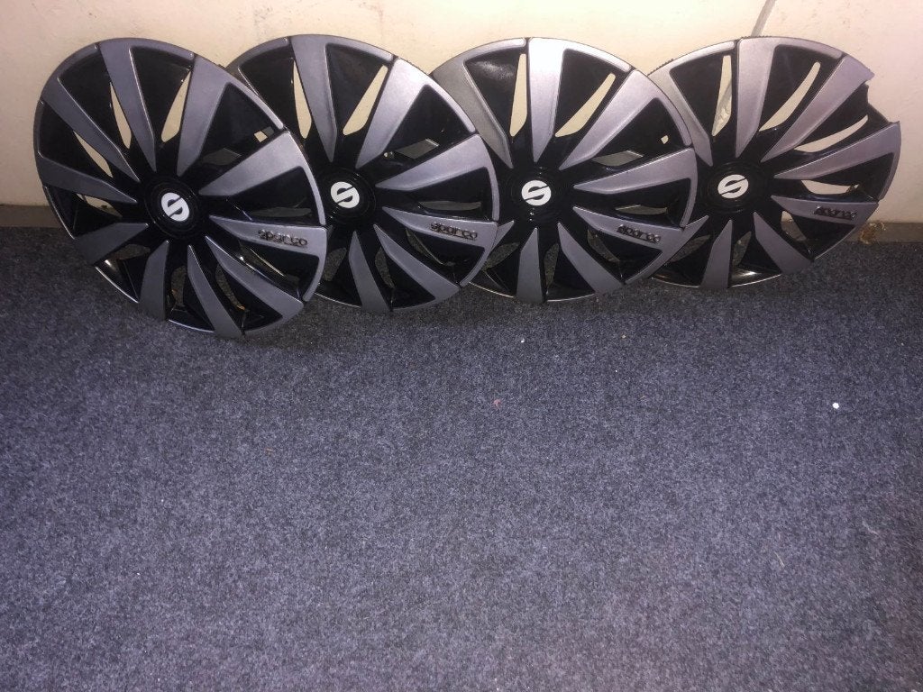 4 Sparco 15 inch wieldoppen, Ophalen, Gebruikt