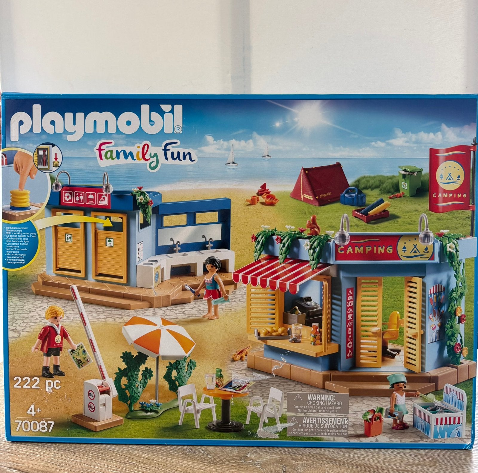 Playmobil sets Camping 70087, zwembad 4858 + extra setje, Kinderen en Baby's, Complete set, Overige typen, Zo goed als nieuw, Family fun
