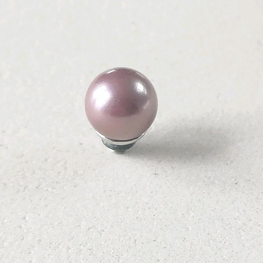 Zilverkleurige Melano twisted aubergine parel 6mm, Verzenden