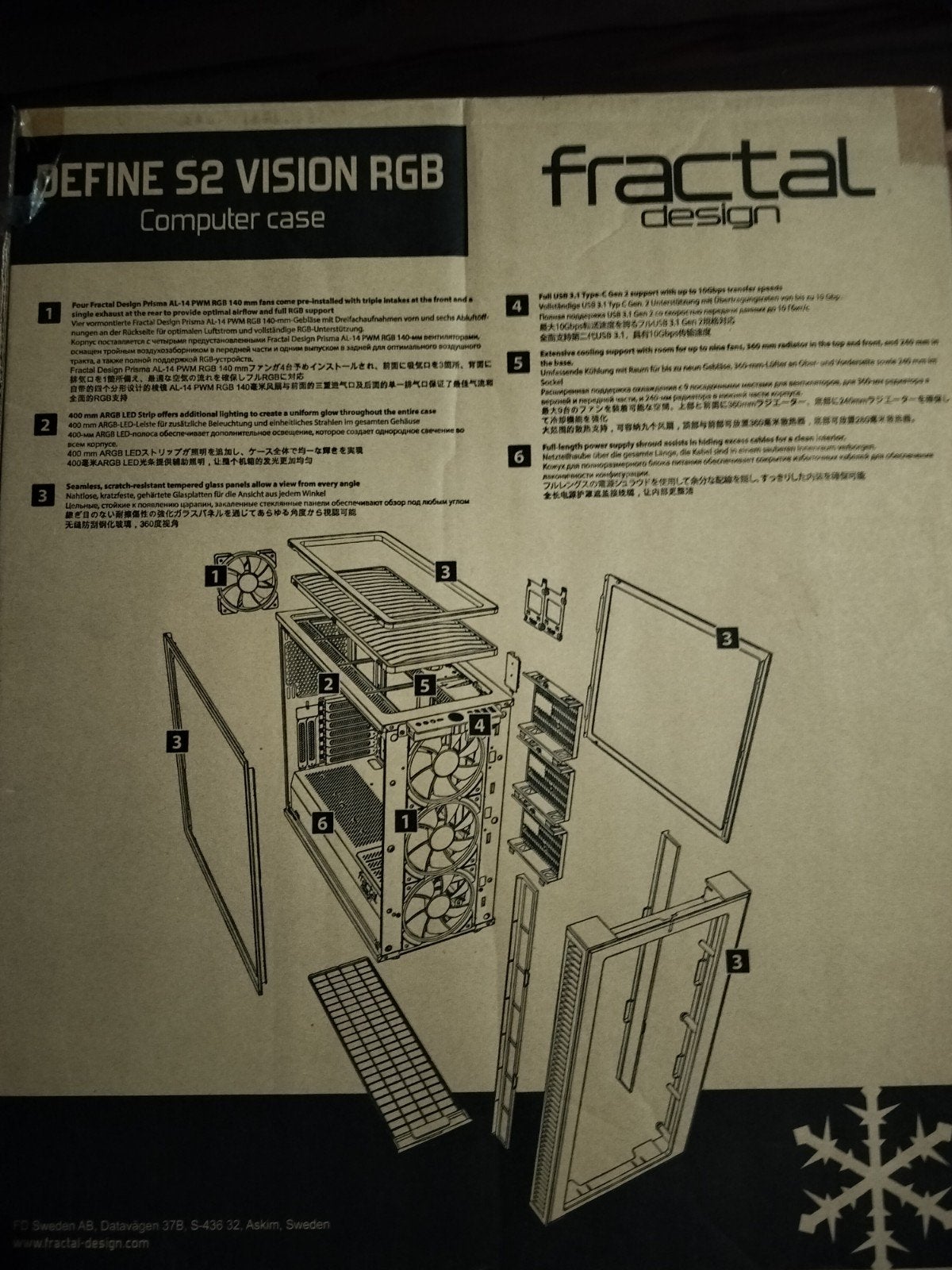 Fractal Design Define S2 Vision RGB Computer Case, Ophalen, Zo goed als nieuw