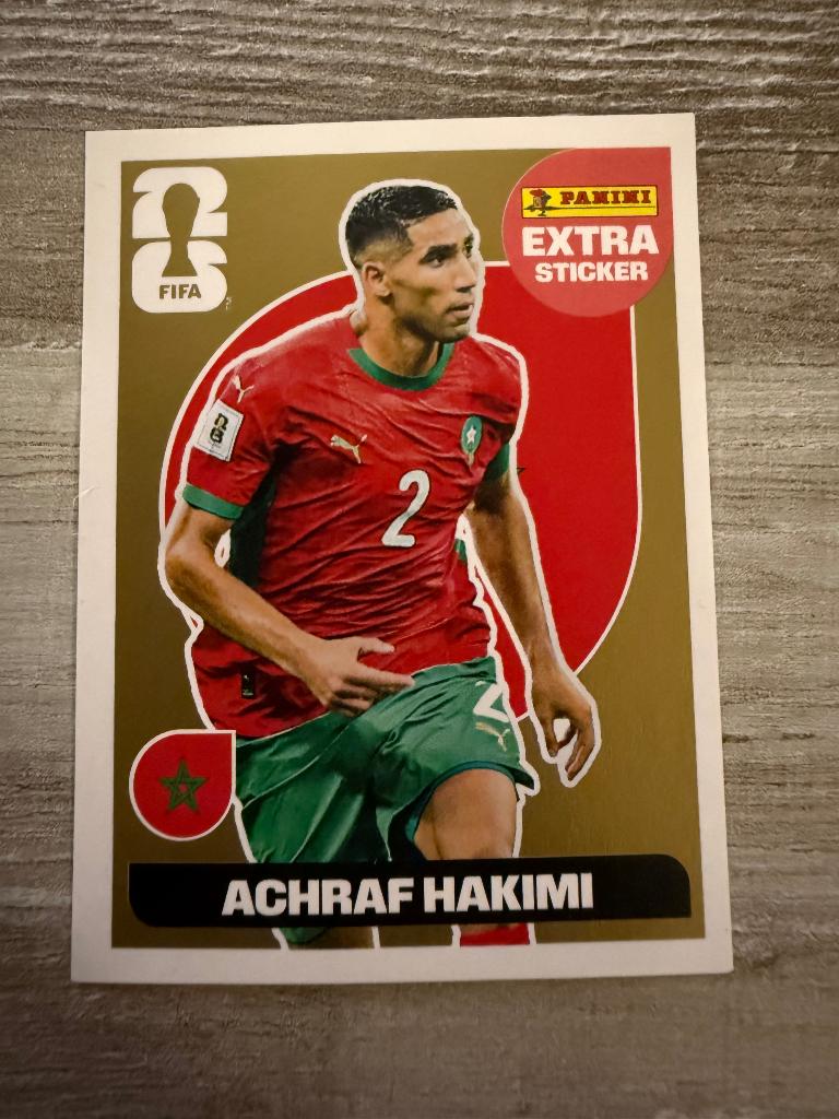 Panini FIFA 2026 World Cup Achraf Hakimi Extra Gold Sticker, Overige typen, Eén persoon