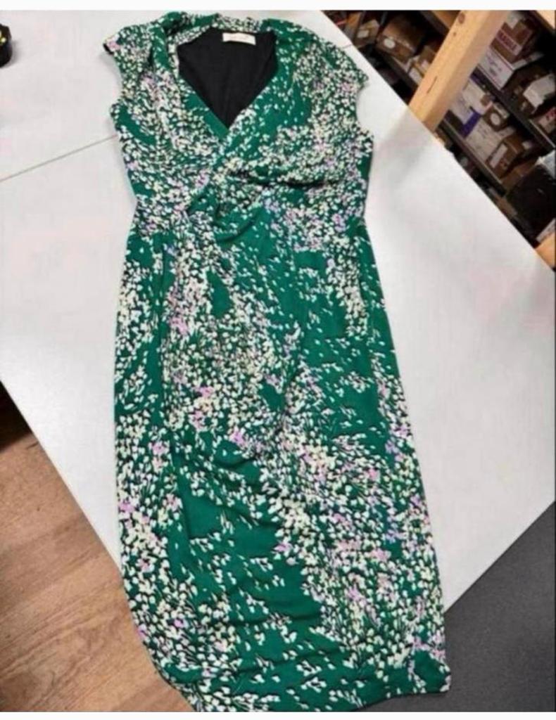 M&S lange jurk 40-M groen Per Una 40s 50s Vintage stijl, Maat 38/40 (M), Ophalen of Verzenden, Zo goed als nieuw, H