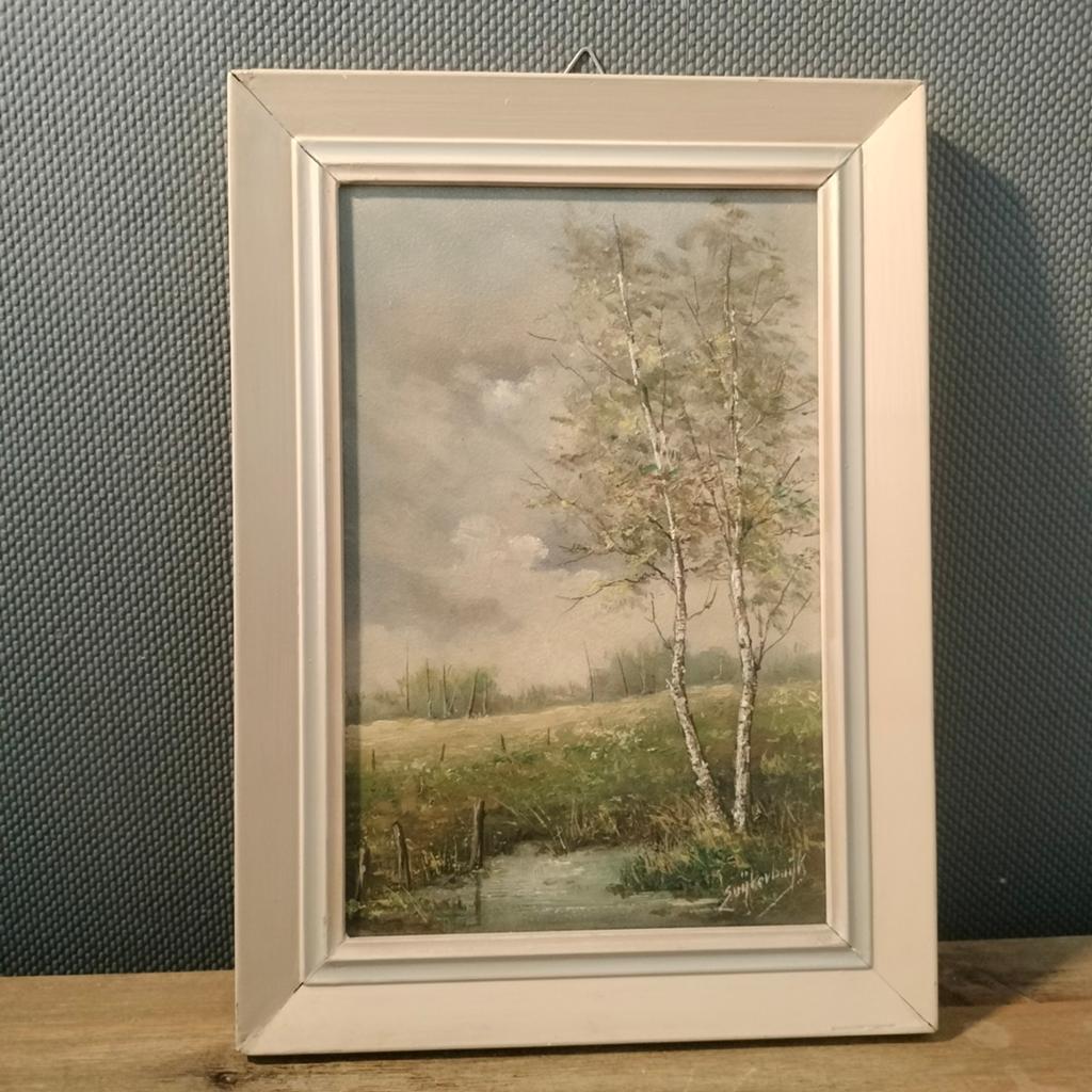 Schilderij 'Nispense Achterhoek' door Suykerbuyk (1985), Antiek en Kunst, Kunst | Schilderijen | Klassiek, Ophalen of Verzenden