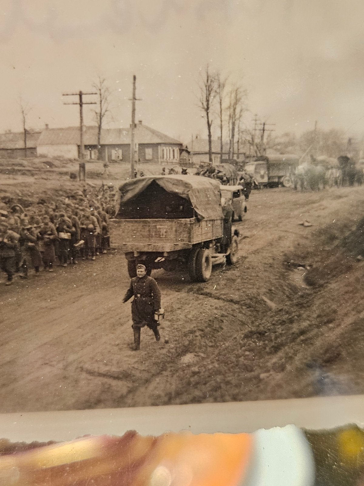 Zeldzame foto: Russische troepen, Waffen SS, 1942 (9x6 cm), Gebruikt, Foto, Ophalen of Verzenden, 1940 tot 1960