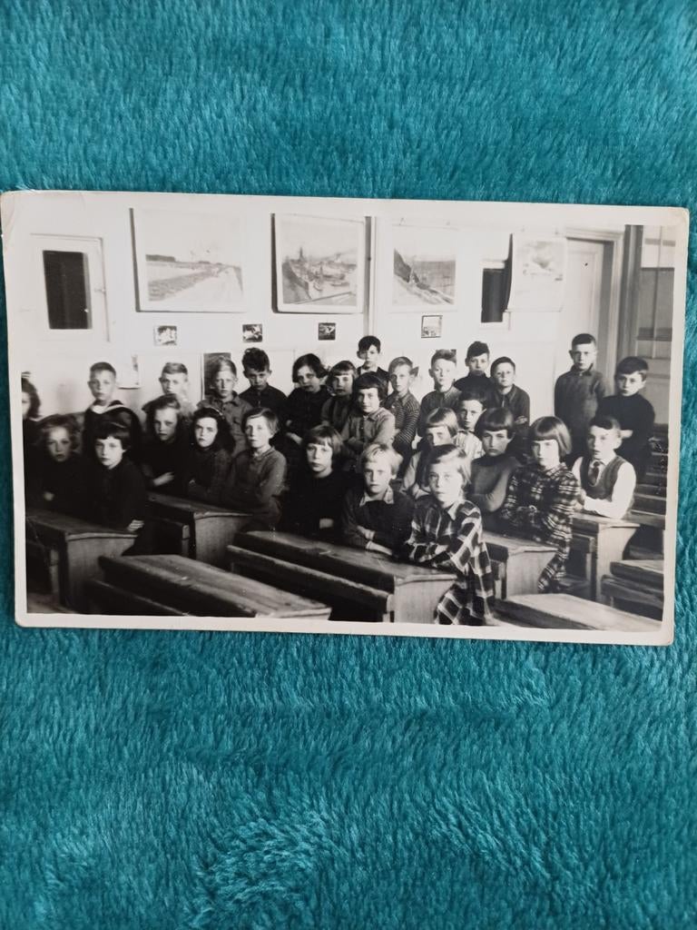 Klassefoto Nederlandse klas 1938 - Zwart-wit foto, Ophalen of Verzenden
