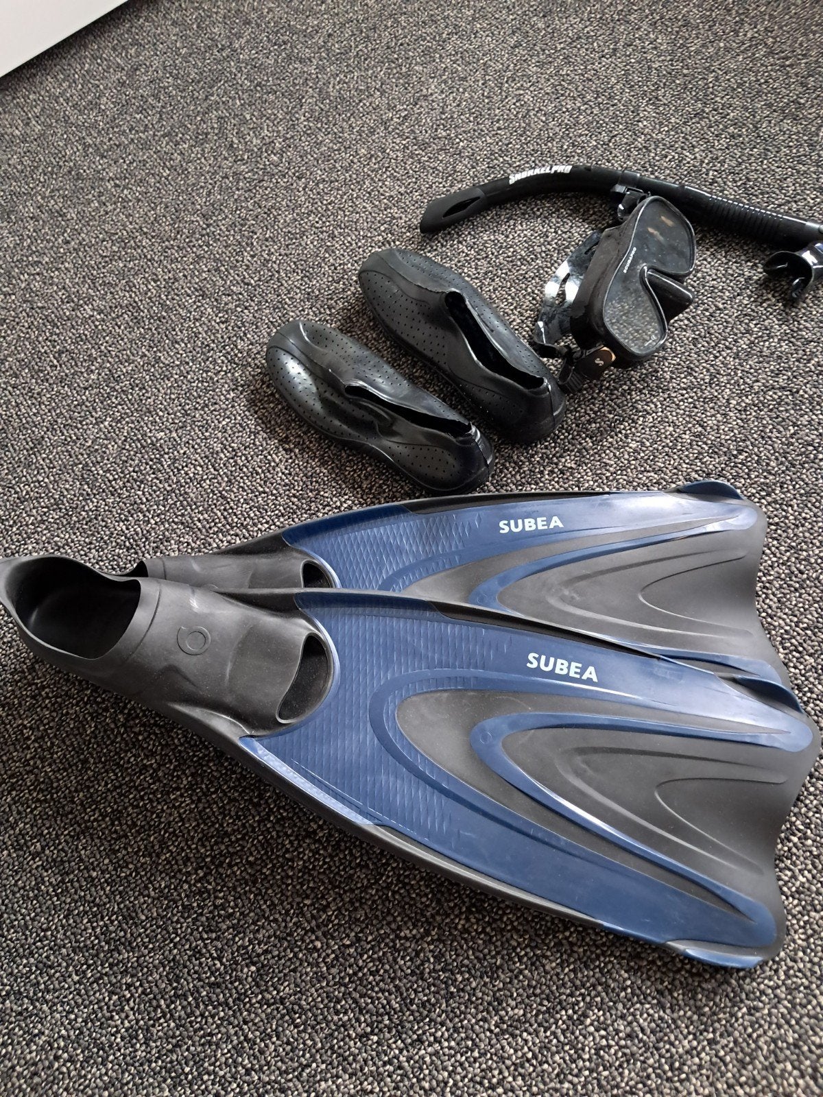 Subea snorkelset maat 42/43 met waterschoenen, Ophalen