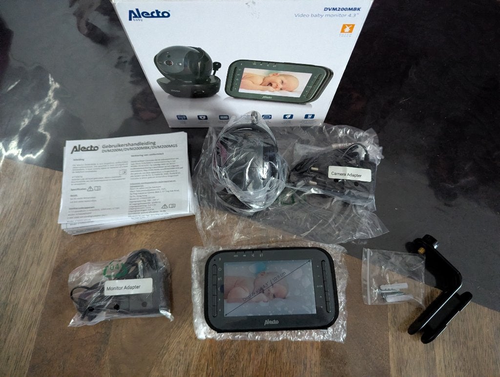 Alecto DVM-200MBK Video Babyfoon 4.3" - Compleet = Nieuw, Ophalen, Nieuw, 250 meter of meer, Camera