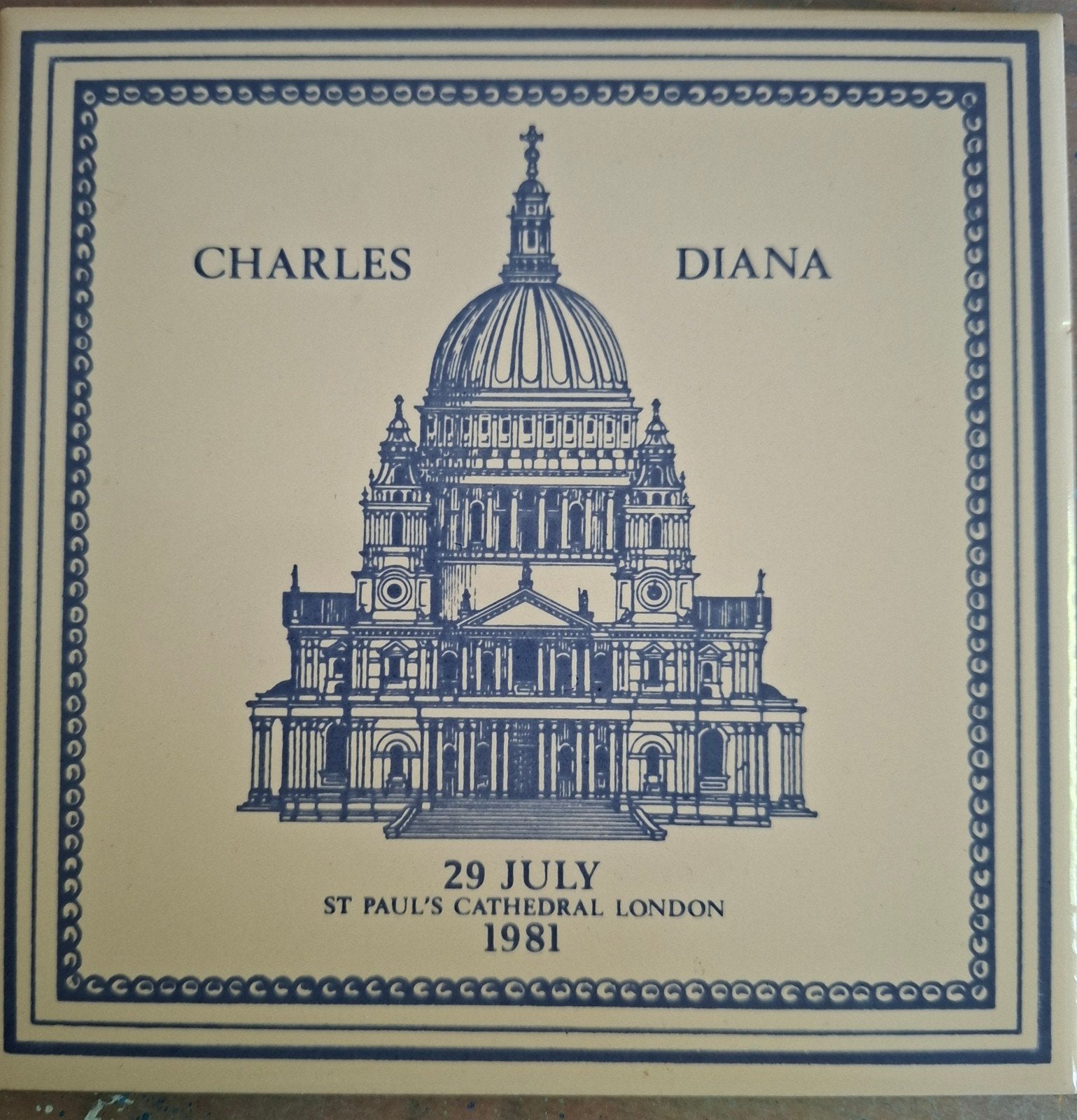 Tegel huwelijk Charles en Diana 1981 St Paul's Cathedral, Ophalen of Verzenden