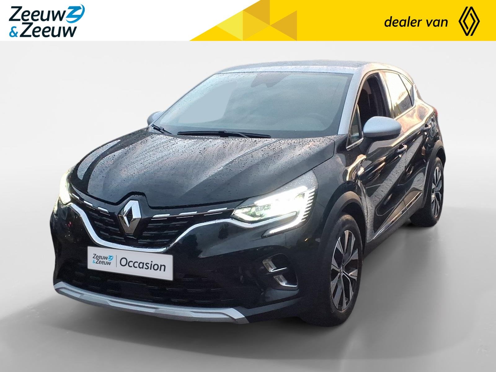 Renault Captur 1.6 E-Tech Hybrid 145 Intens Captur Hybrid In, Gebruikt, Leder en Stof, Zwart, Bedrijf