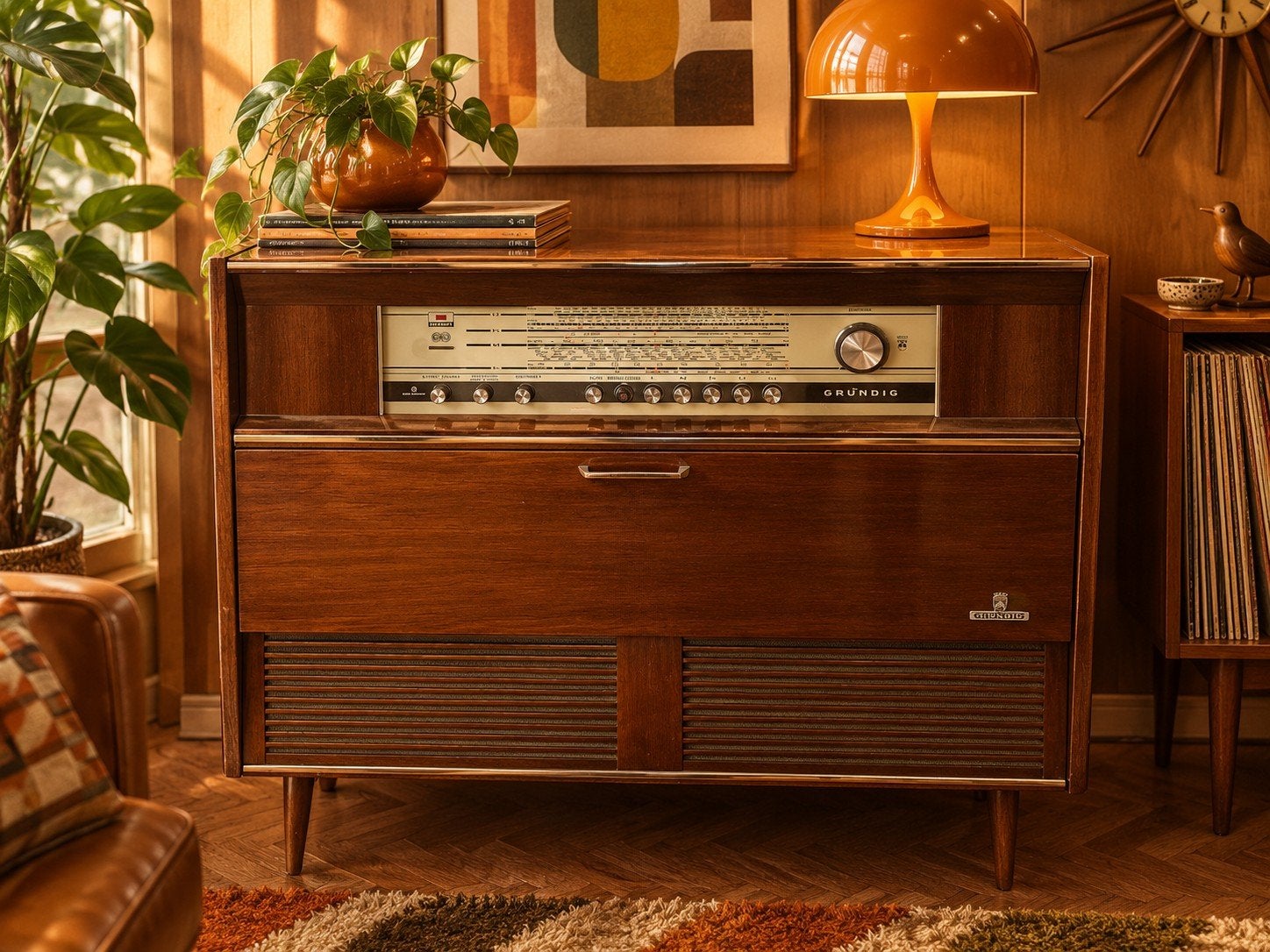 prachtig gerestaureerd radiomeubel van gründig met platenspe, Ophalen of Verzenden