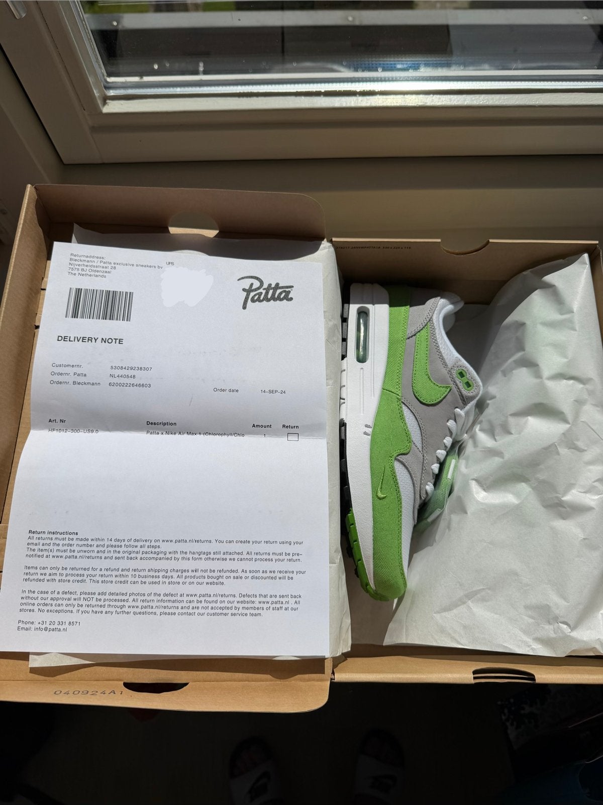 Nike Air Max 1 Patta 20th Anniversary Chlorophyll, Ophalen of Verzenden, Nieuw, Overige kleuren, Sneakers of Gympen