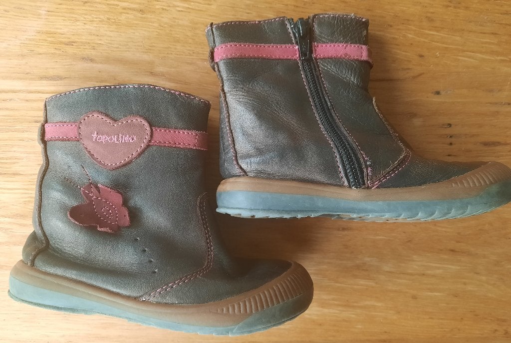Topolino laarsjes leer leder bruin roze 25, Gebruikt, Topolino, Meisje, Ophalen of Verzenden