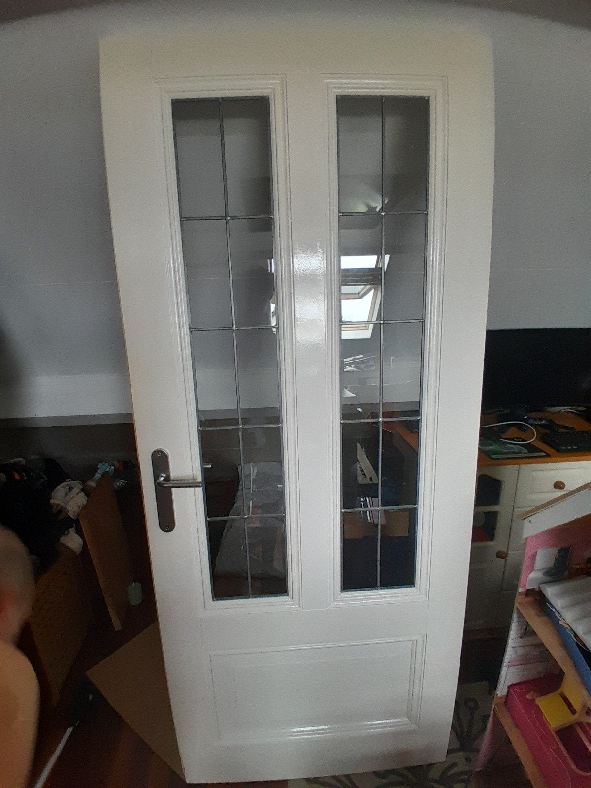 Binnendeur met glas en handvat - Zo goed als nieuw, Ophalen, 80 tot 100 cm, Binnendeur, Zo goed als nieuw