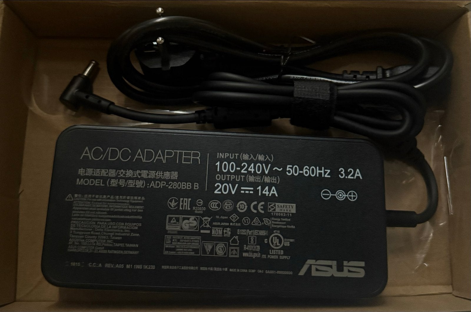 ASUS ROG ADP-280BB B 280W Originele Adapter, Ophalen of Verzenden, Zo goed als nieuw