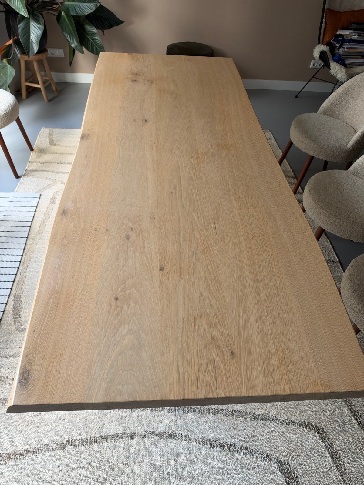 Eettafel 'Felix' Table du Sud - Eiken naturel, 240x95cm, Ophalen, Eikenhout, 200 cm of meer, 50 tot 100 cm