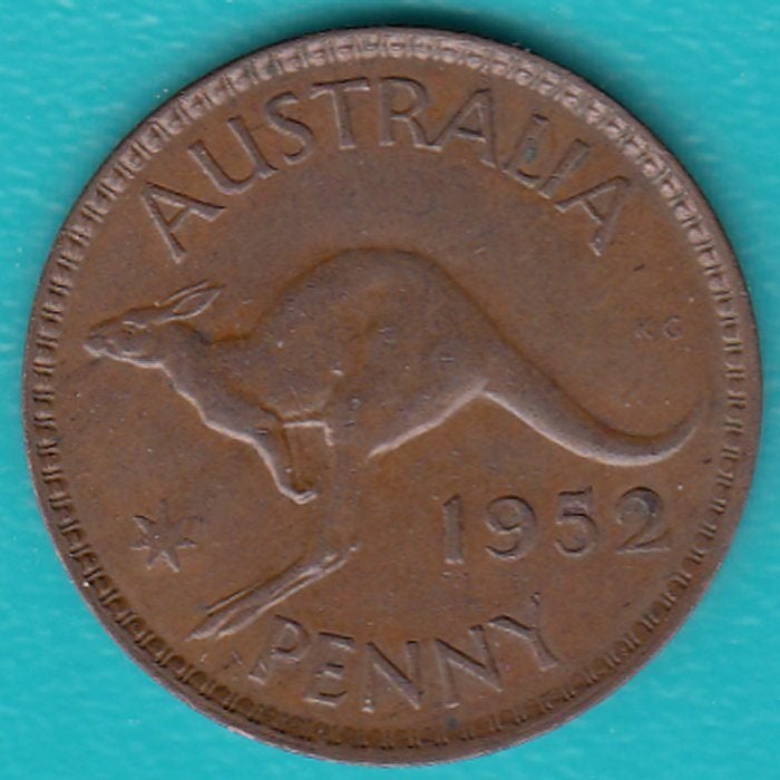 Australië Penny 1952 (m), KM # 43 in munthouder, Ophalen of Verzenden, Losse munt