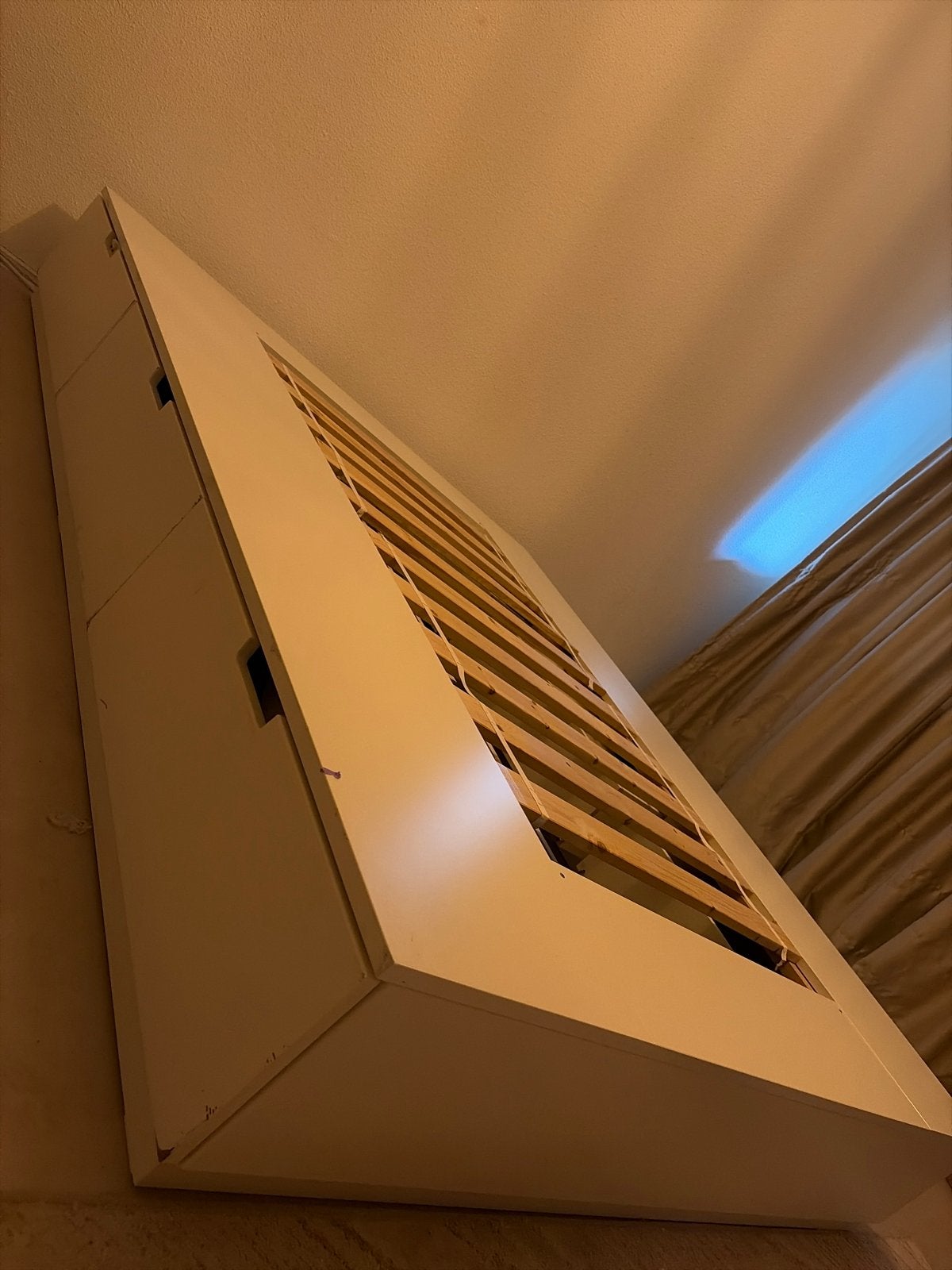 Bed 160x200 met lattenbodem, Huis en Inrichting, Ophalen, Overige materialen, Gebruikt, Wit