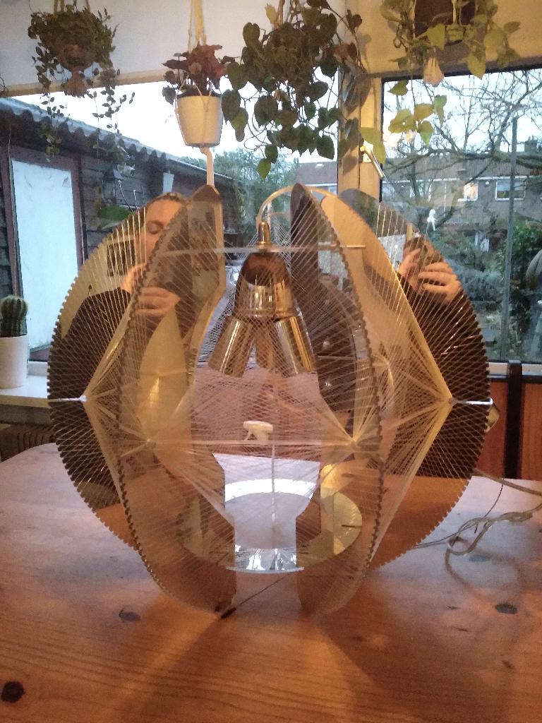 Vintage hanglamp paul secon 3 pits, Huis en Inrichting, Ophalen of Verzenden, Gebruikt, Kunststof