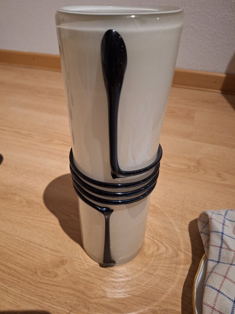 Vintage art deco stijl opaline vaas, Antiek en Kunst, Ophalen of Verzenden, Vaas, Wit, Glas