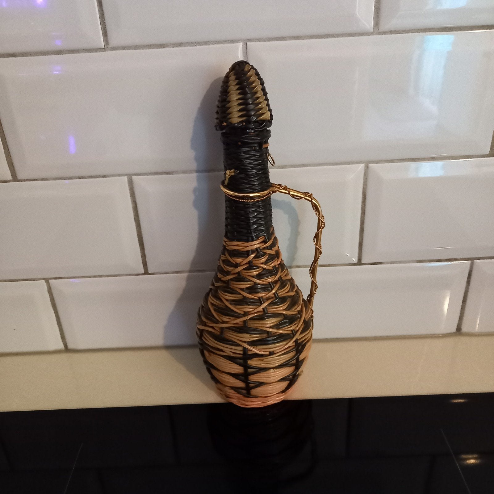 Vintage Scoubidou fles uit de jaren 60., Verzenden