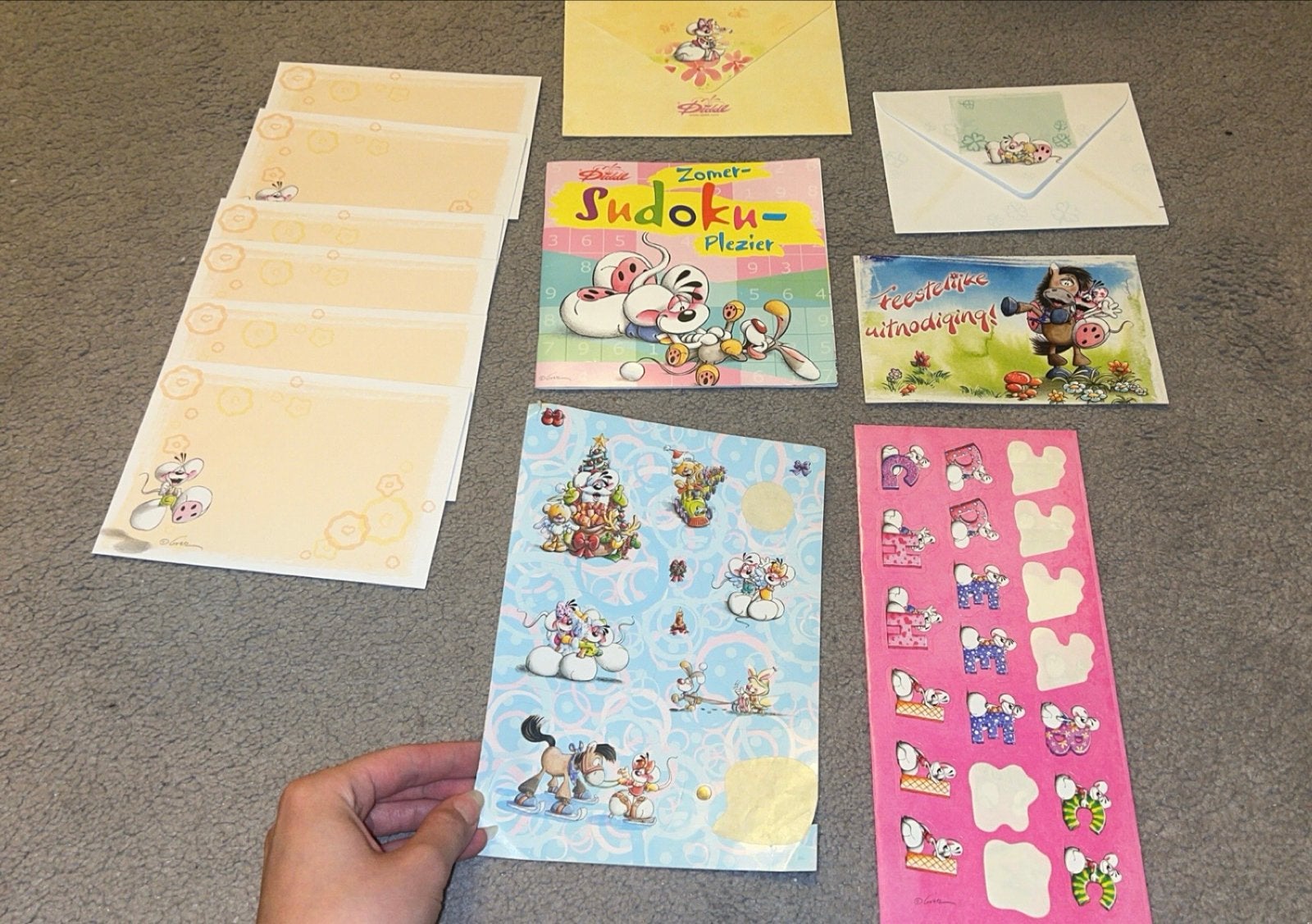 Diddl spullen: enveloppen, stickers en Sudoku boekje, Ophalen of Verzenden, Diddl, Gebruikt, Papier, Kaart of Schrift