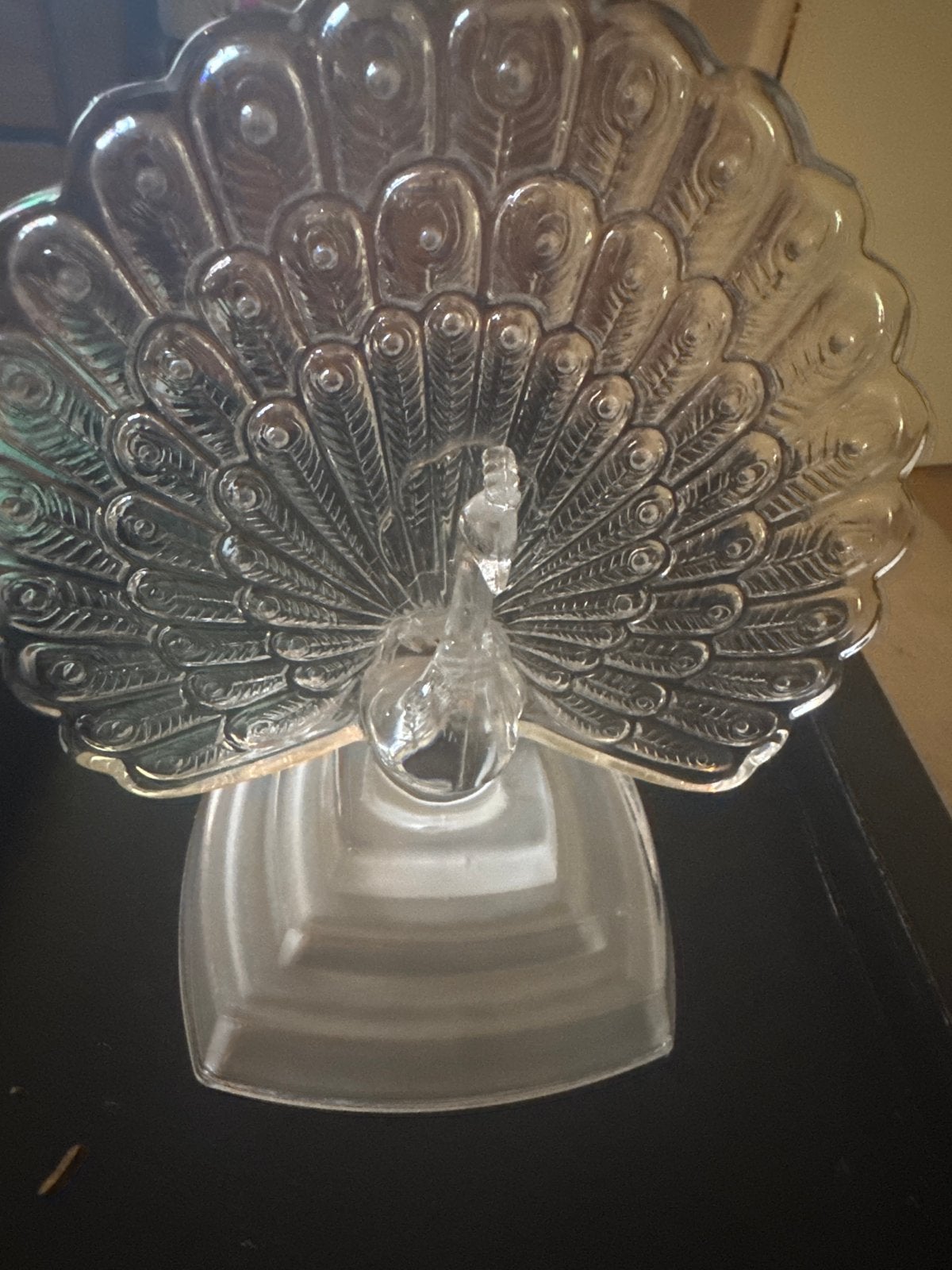 Glazen pauw schaal - Decoratief en elegant, Antiek en Kunst, Ophalen of Verzenden