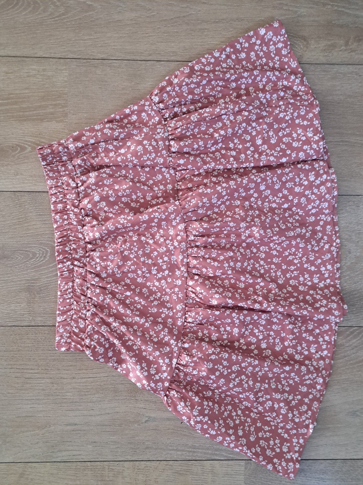 Shein bloemenprint mini-rokje met ruches S, Ophalen of Verzenden, Zo goed als nieuw, Maat 36 (S), Boven de knie